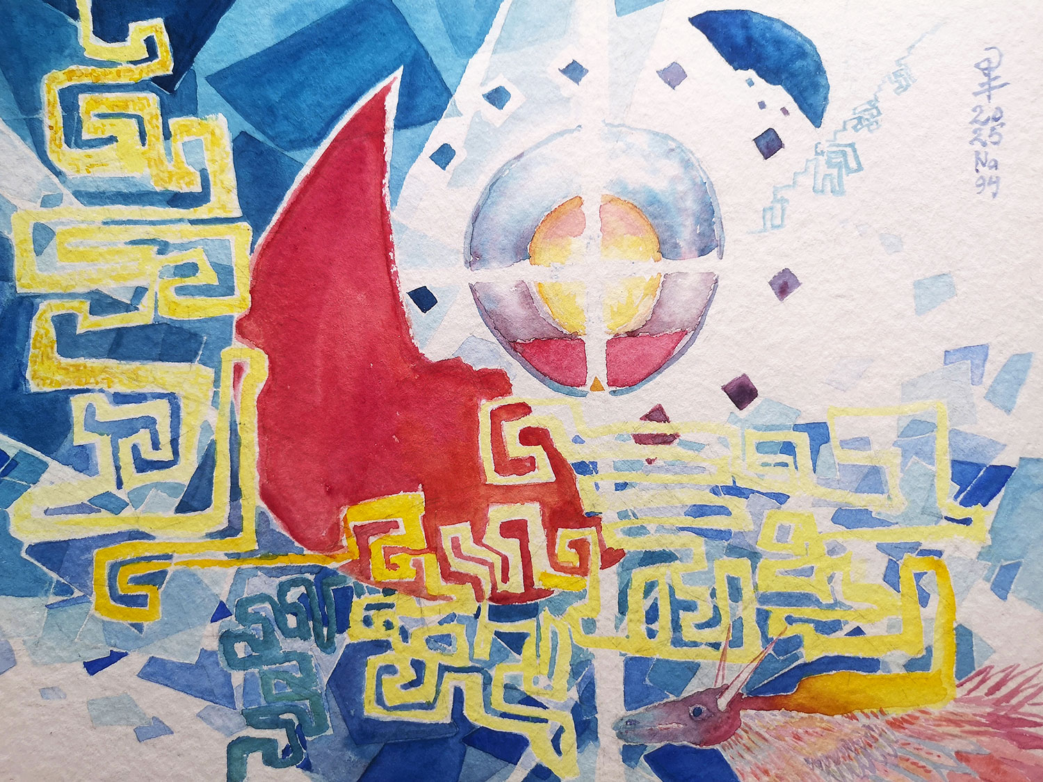Tepotztlan (Heart Dan Tien), 2025, Watercolor on paper, 30x40cm